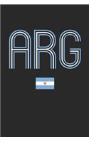 Vintage Argentina Notebook - Argentina Diary - Retro Argentinian Flag Journal - Argentina Gifts: Medium College-Ruled Journey Diary, 110 page, Lined, 6x9 (15.2 x 22.9 cm)