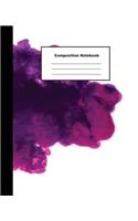 Composition Notebook: Wide Ruled Dissolving Purple Water Colour Notebooks for Fashionable Women Artist Students and Kids