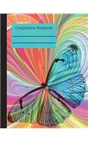 Butterfly Colorful Composition Notebook - 4x4 Graph Paper: 200 Pages 7.44 x 9.69 Quad Ruled Grid School Teacher Student Diary Planner To Do List Subject Class Math