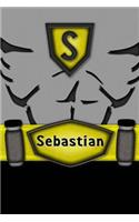 Sebastian: Personalized Batman style Lined Journal Diary Notebook for Boys 150 Pages, 6" x 9" (15.24 x 22.86 cm), Durable Soft Cover