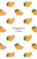 Grapefruit Notes: 6"x9" Notebook Watercolor Texture Design Fruit Pattern Cover. 108 Blank Lined Pages Matte Softcover Note Book Journal