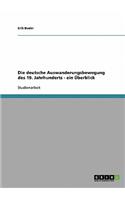 deutsche Auswanderungsbewegung des 19. Jahrhunderts - ein Überblick