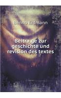 Beitra¨ge zur geschichte und revision des textes