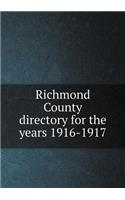 Richmond County Directory for the Years 1916-1917