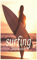 Surfing Calendar 2021: Surfing Calendar 2021 8.5x 8.5 with treanding colors 2021 finich glossy