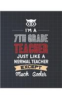 I'm A 7th Grade Teacher Just Like A Normal Teacher Except Much Cooler: Seventh Grade Lesson Planner and Appreciation Gift for Male and Female Teachers