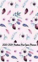 2020-2024 Feathers Five Year Planner 5x8: Purse size 5 Year Monthly Calendar Planner With Holidays - See it Bigger and Plan Ahead Goal and Productivity Planner - Action Plan, Time Management