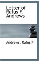 Letter of Rufus F. Andrews