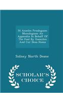 St Anselm Prosloguim Monologium an Appendix in Behalf of the Fool by Gaunilon and Cur Deus Homo - Scholar's Choice Edition