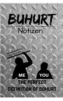 Buhurt Notizen - The perfect definition of Bohurt: Witziges historisch Gerüsteter Vollkontakt Notizheft Tagebuch Logbuch- 6 x 9 Zoll (ca DIN 5), Punkt Raster Blätter 100 Seiten