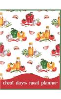 Cheat Days Meal Planner: Gifts for Friends Who Deserve to Cook and Enjoy Comfort Food While Sticking With A Weight Loss Diet Veggies Motif