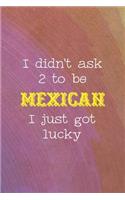 I Didn't Ask 2 To Be Mexican I Just Got Lucky: All Purpose 6x9 Blank Lined Notebook Journal Way Better Than A Card Trendy Unique Gift Rainbow Circule Latin Pride