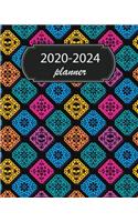 2020-2024 Planner: 5 Year Monthly Weekly Planner Calendar Schedule Organizer 60 Months With Holidays and Inspirational Quotes ( Skull Pattern Purple Agenda )