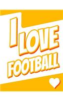 I Love Football: Large Print Discreet Internet Website Password Organizer, Birthday, Christmas, Friendship Gifts for Women and Men, Teens, Girls and Boys, 8 1/2