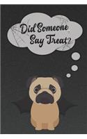 Pug Lined Notebook: (Dog Halloween Notebooks and Journals)