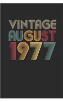 Vintage August 1977: Small Lined Notebook (6 X 9 -120 Pages) for Birthday Gift Idea