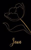 Jana: Personalized Writing Journal for Women - Elegant Black and Gold