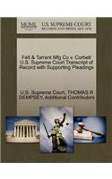 Felt & Tarrant Mfg Co V. Corbett U.S. Supreme Court Transcript of Record with Supporting Pleadings