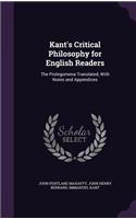 Kant's Critical Philosophy for English Readers