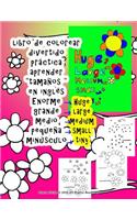 libro de colorear grande medio pequeña Aprender tamaños en inglés para niños todo el mundo quien quiere aprender Inglés