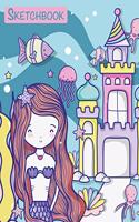 Sketchbook: Sketchbook: Cute Mermaid Sketchbook for Girls or Kids with 120 Pages of 8.5"x11" Blank Paper for Drawing, Doodling or Learning to Draw
