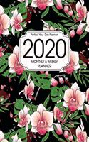 2020 Planner Monthly and Weekly: Botanical Pink Floral Orchids - Daily Organizer with 130 Inspirational Quotes - Jan 1st 2020 to Dec 30th 2020 - 53 Week Calendar - Full Year with Ho