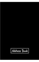 Address Book: Black Organizer and Notes with Alphabetical Tabs for Men