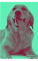 Notebook: Golden Retriever Dog Family Pet Notepad (Blue)