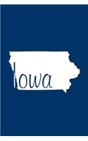 Iowa - Navy Blue Lined Notebook with Margins: 101 Pages, Medium Ruled, 6 x 9 Journal, Soft Cover