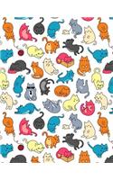 My Big Fat Bullet Journal for Cat Lovers Fun Cat Pattern 4: Jumbo Sized Graph Design Bullet Notebook Journal - 300 Plus Numbered Pages with 300 Graph Style Grid Pages, 6 Index Pages and 2 Key Pages in Large 8