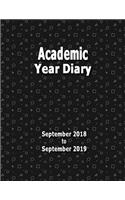 Academic Year Diary - 2018 to 2019: Sept 18- Sept 19 - Large 8.5x11 Week on Two Pages Diary
