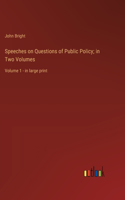 Speeches on Questions of Public Policy; in Two Volumes