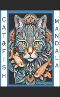Cat & Fish Mandala Coloring Book