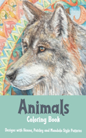 Animals - Coloring Book - Designs with Henna, Paisley and Mandala Style Patterns