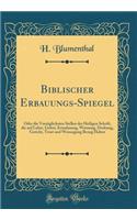 Biblischer Erbauungs-Spiegel: Oder die Vorzüglichsten Stellen der Heiligen Schrift, die auf Lehre, Gebot, Ermahnung, Warnung, Drohung, Gericht, Trost und Weissagung Bezug Haben (Classic Reprint)