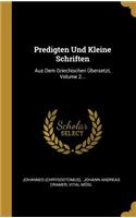 Predigten Und Kleine Schriften