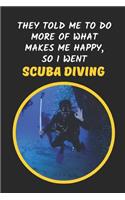 They Told Me To Do More Of What Makes Me Happy, So I Went Scuba Diving: Novelty Lined Notebook / Journal To Write In Perfect Gift Item