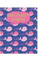 Draw&Write Journal: Cute Whale Journal/Notebook For Children Animals Lovers to Writing and Drawing (8x10 Inch. 20.32x25.4 cm.) Story Paper 120 Pages (GREEN&PINK&RED&BLU