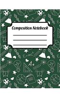 Composition Notebook: College Ruled Blank Lined Paper Notebook Back to School Pattern Eden Green