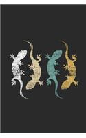 Retro Gecko: Geckos Notebook, Blank Lined (6 x 9 - 120 pages) Animal Themed Notebook for Daily Journal, Diary, and Gift