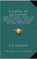 A Manual of Quotations