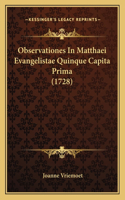 Observationes In Matthaei Evangelistae Quinque Capita Prima (1728)