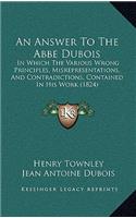 An Answer To The Abbe Dubois