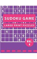 Sudoku Game Large Print: 50 Sudoku Extreme Large Print Puzzles Books: Volume 4 (One Per Page Sudoku for adults)