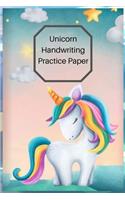 Unicorn Handwriting Practice Paper