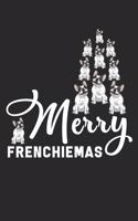 Merry Frenchiemas: Merry Frenchiemas Notebook / Journal / Diary / Dot Sand Boxes Great Gift for Christmas or any other occasion. 110 Pages 6" by 9"