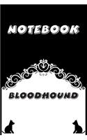 Bloodhound Notebook: Black and White notebook, Decorative Journal for Bloodhound Lover: Notebook /Journal Gift, Black and White,100 pages, 6x9, Soft cover, Mate Finish