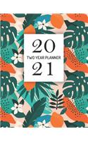 2020-2021 Two Year Planner: Floral Pattern Design Calendar Appointment Organizer. 24 Months Jan 2020 - Dec 2021