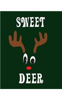 Sweet Deer: Blank 8" x 10" 200 Pages Thick Unruled Sketchbook DIY Journal