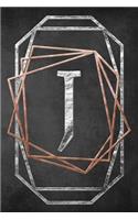 Chalkboard Foiling Minimalist Letter Notebook - J